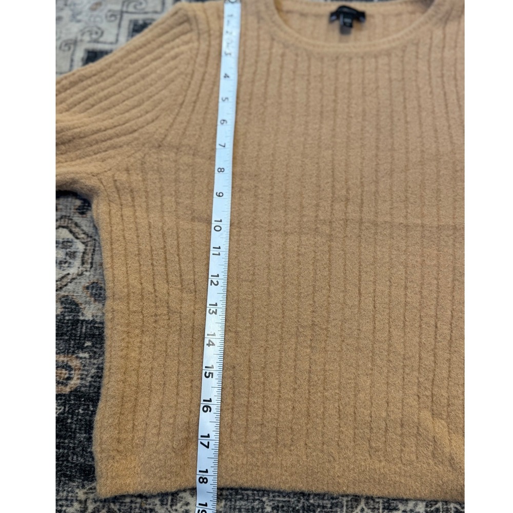EXPRESS Ribbed Knit Sweater Camel Tan Long Sleeve Pullover Women's Medium - Picture 6 of 7